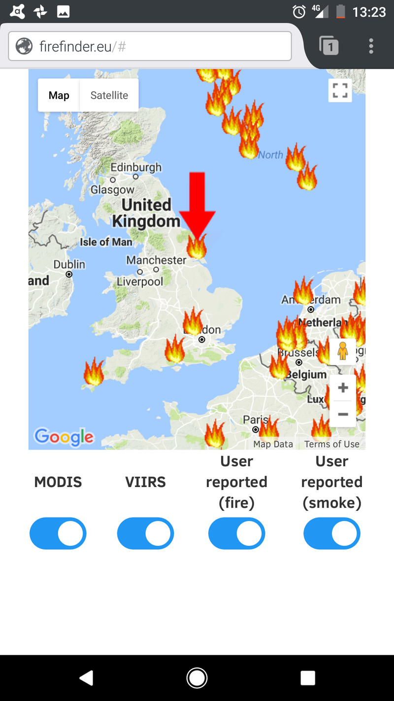 Fire, smoke and user contributed data on mobile