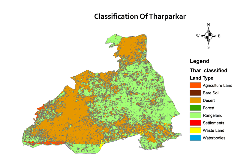Classified map of thar district