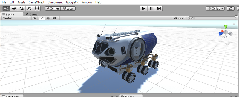 Working on the rendered 3D model in Unity 3D (Game Engine) software.