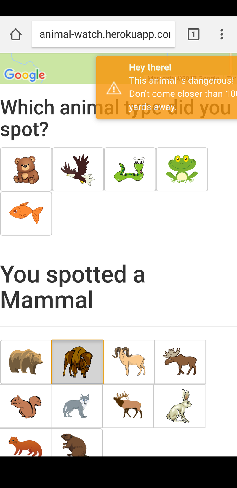 Warning! That animal is dangerous!