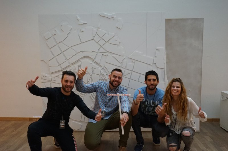 Our architects with their model of the City of Valencia! Amazing work!