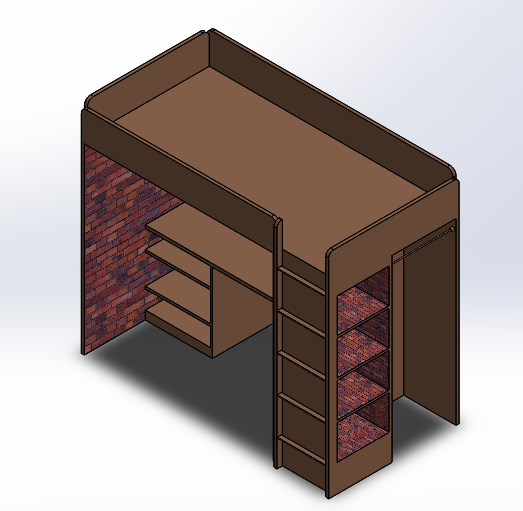 A design for the bedroom (bed-desk)