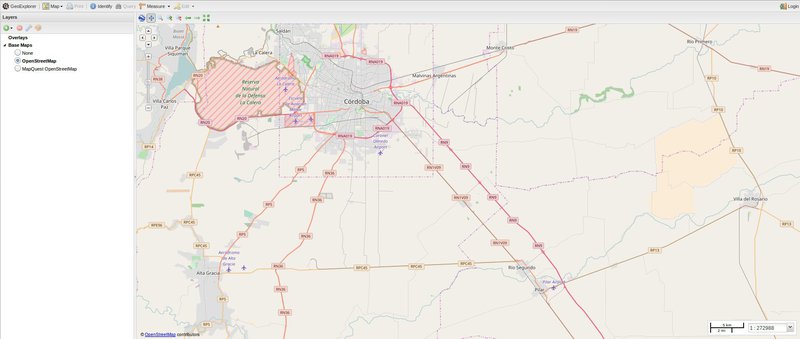 Web GIS UI developed with GeoExplorer.