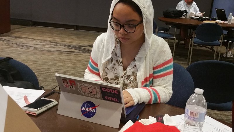 Hard at work! Researching the composition of Space Debris, and it's impacts on the environment of space, thus far.